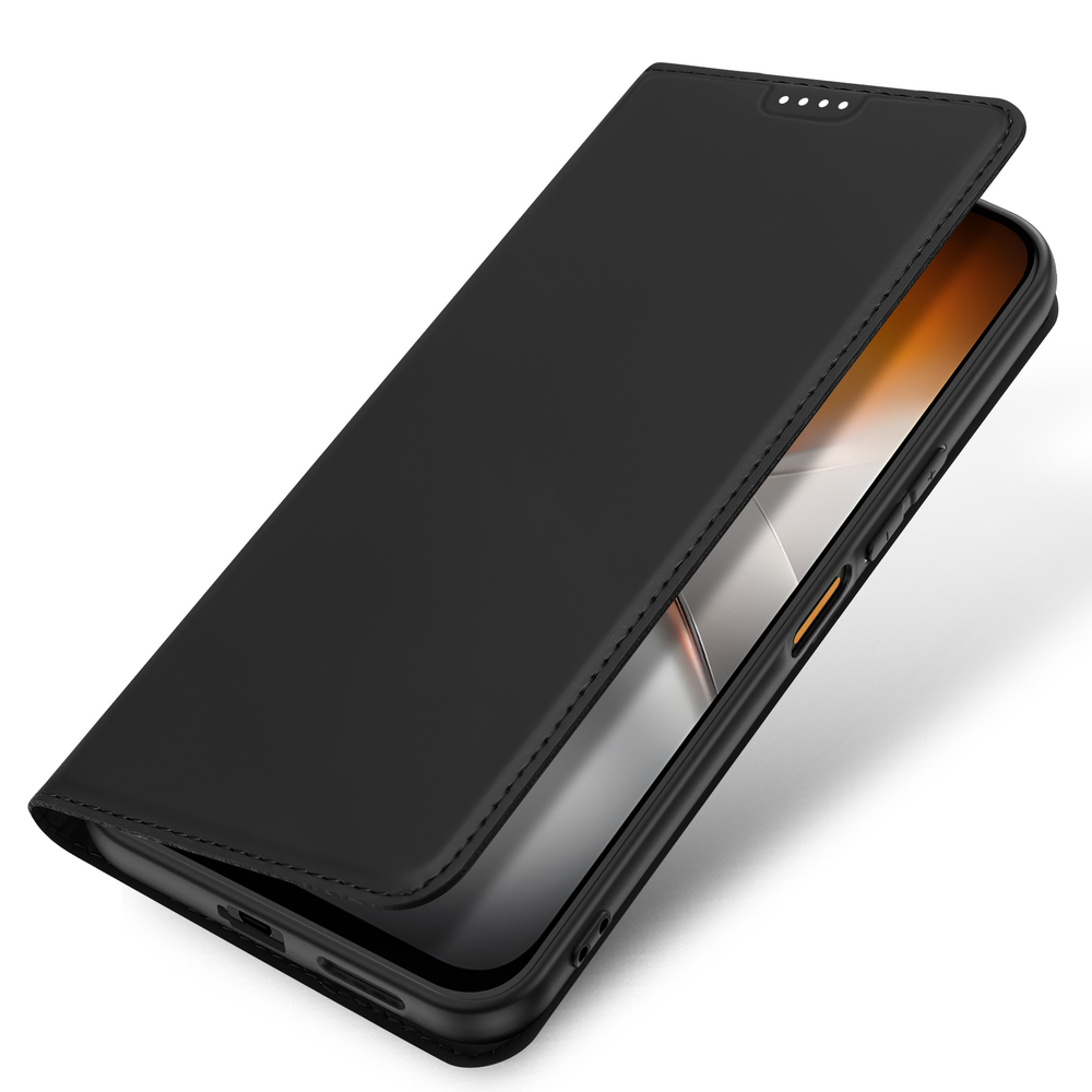 Чехол книжка из кожи черного цвета для смартфона Tecno Pova 8 5G, серия Skin Pro Series от Dux Ducis