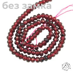 Нить бусин таблетка с огранкой 4 мм Гранат