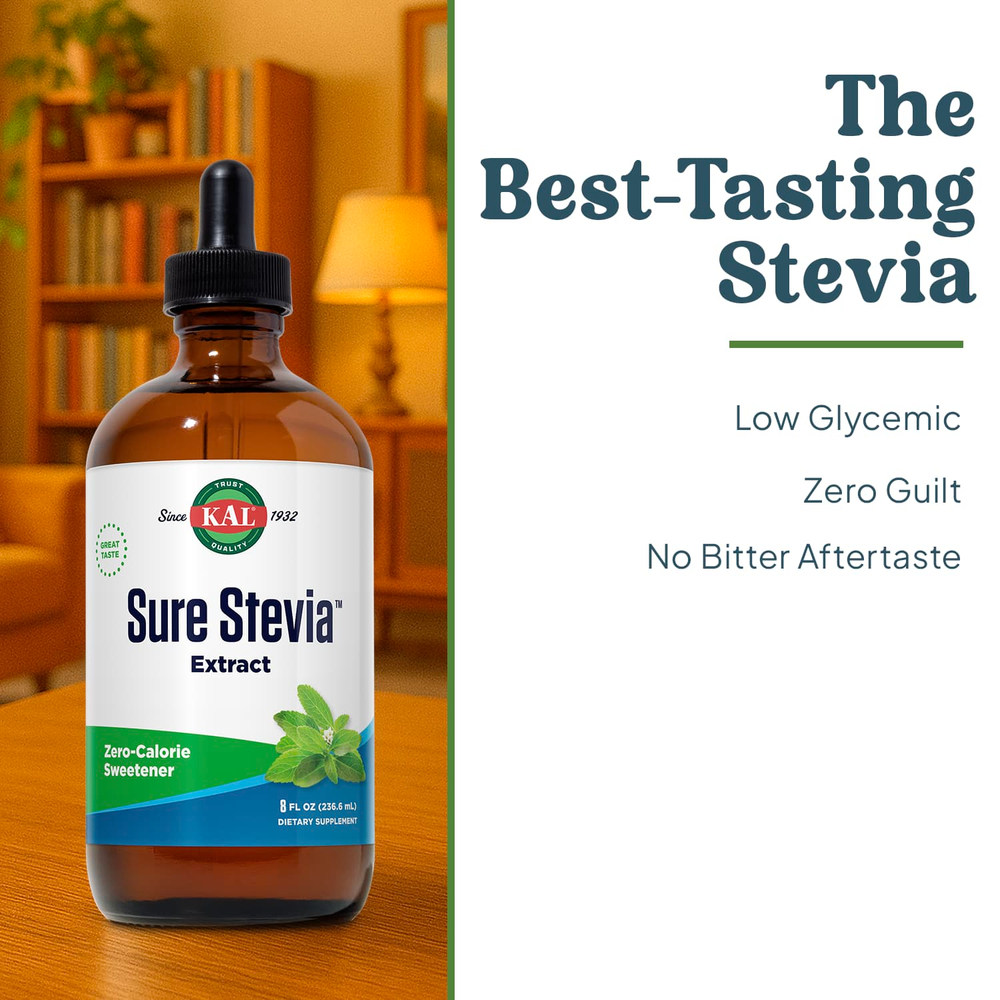 KAL, Sure Stevia™, экстракт стевии, 236,6 мл (8 жидк. унций)
