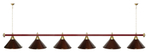 Лампа STARTBILLIARDS 6 пл. (плафоны зеленые,штанга зеленая,фурнитура золото)