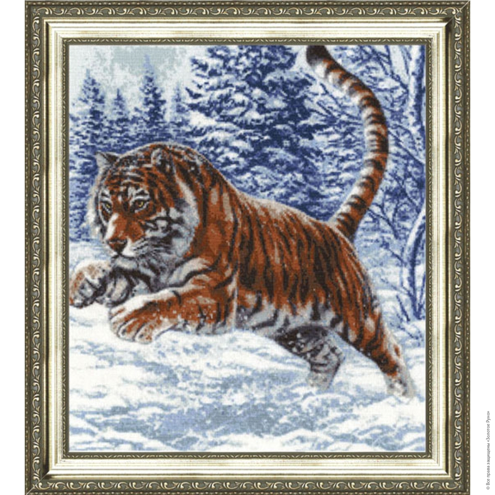 "Прыжок тигра"-ДЖ-019 вышивка