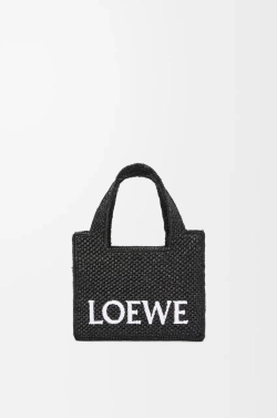 Loewe Мини-сумка Font из рафии, черный