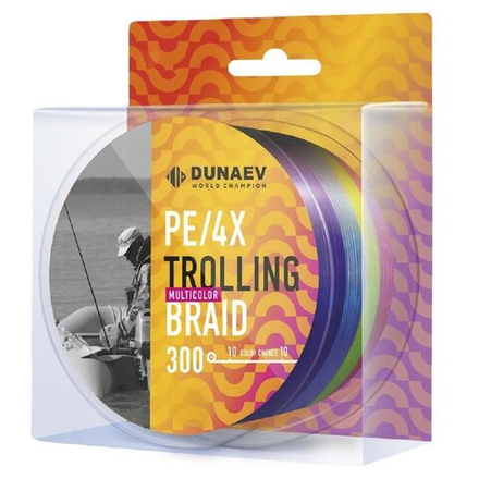 Шнур DUNAEV TROLLING BRAID PE X4 300м 0,20мм