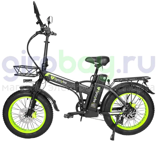 Электровелосипед Syccyba F10 Pro 2025 года (48V/15Ah) - Салатовый обод фото №3