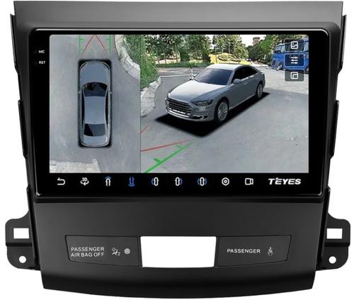 Магнитола для Mitsubishi Outlander XL, Peugeot 4007, Citroen C-Crosser (Rockford, рамка гладкая) - Teyes CC3-2K-360 монитор 9.5" 2K QLED на Android 10, Быстрая, CarPlay, 4G SIM-слот, 4 камеры в комплекте