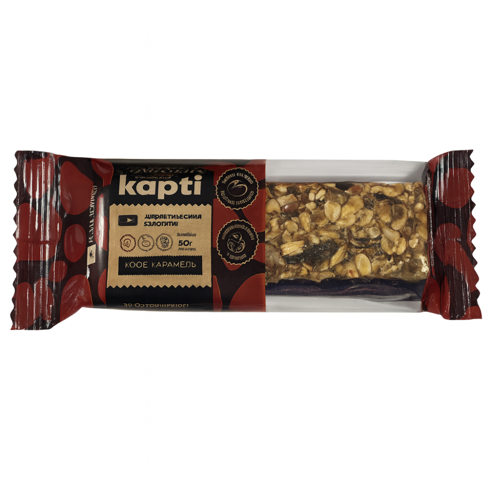 Батончик энергетический кофе - карамель Kapti 50 гр