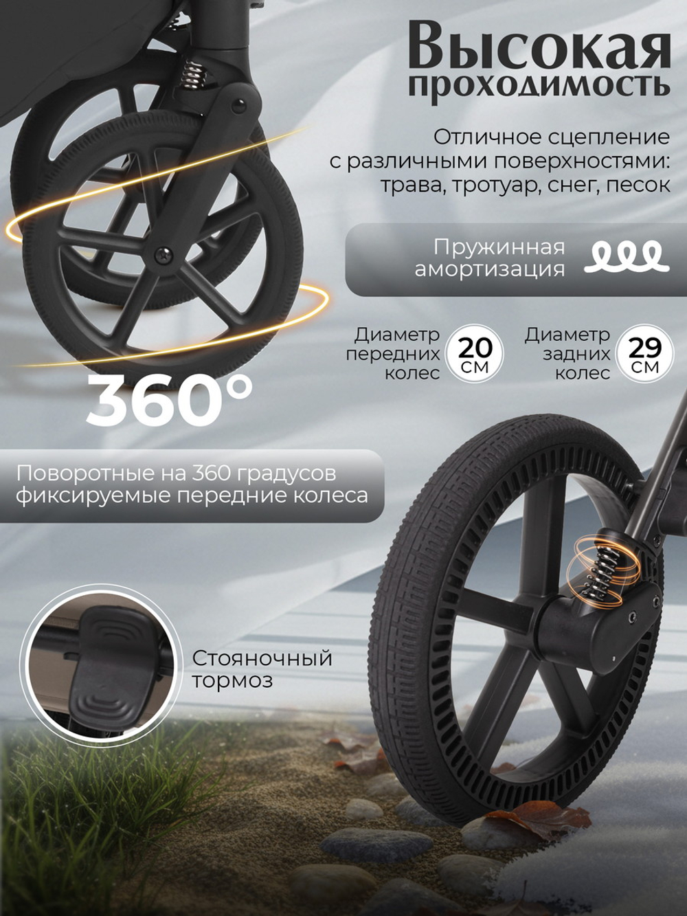 Коляска 3 в 1 Sweet Baby SBL Orso + автокресло Premier Grey Black