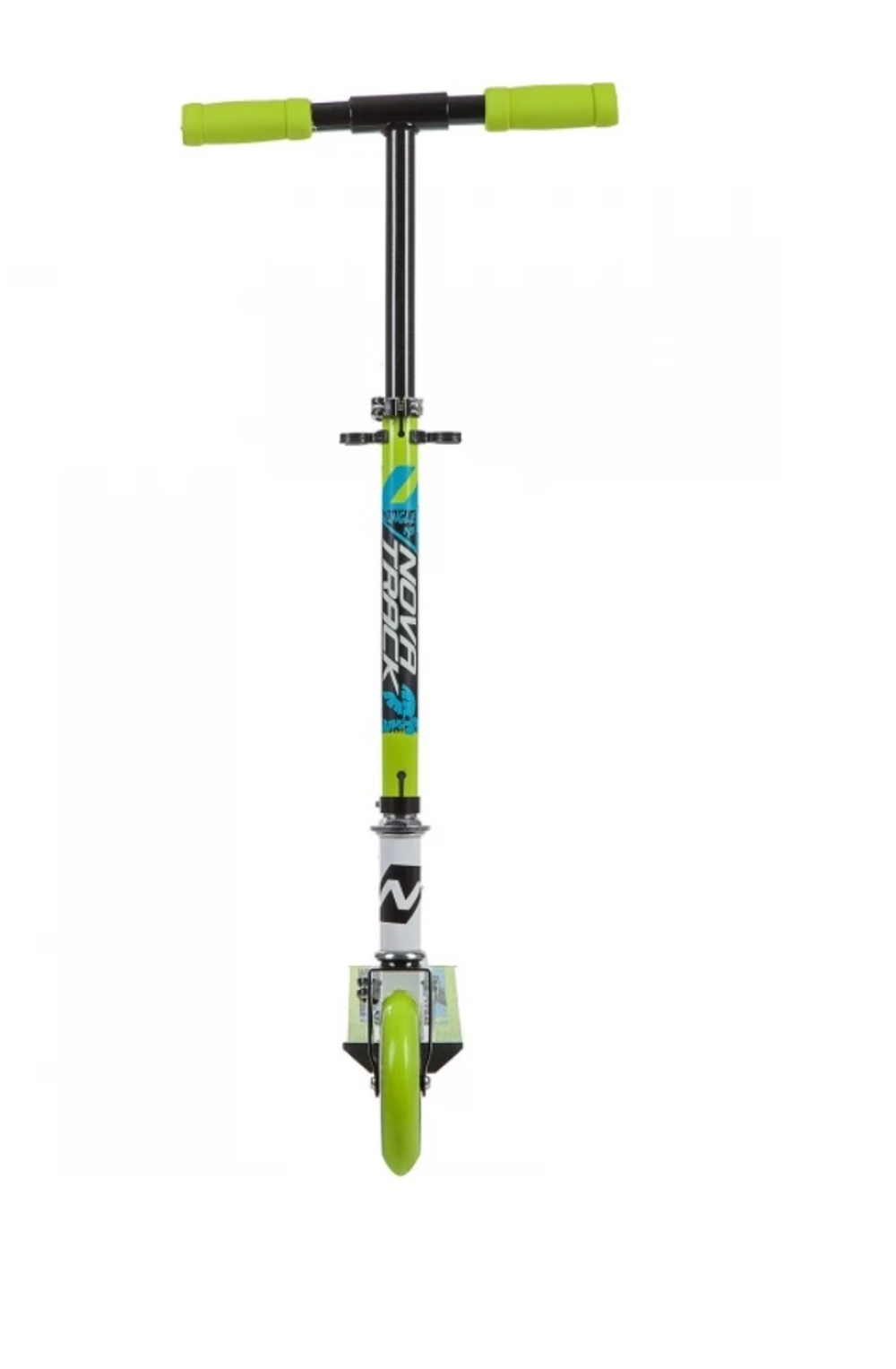 Самокат детский Novatrack Jungle, 145/125 мм, складной, бело-зеленый