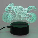 Светильник ночник «3D-Мотоцикл» на пластиковой подставке, с включателем USB