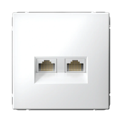 ARTGALLERY РОЗЕТКА двойная компьютерная RJ45+RJ45, кат. 5е, механизм, БЕЛЫЙ