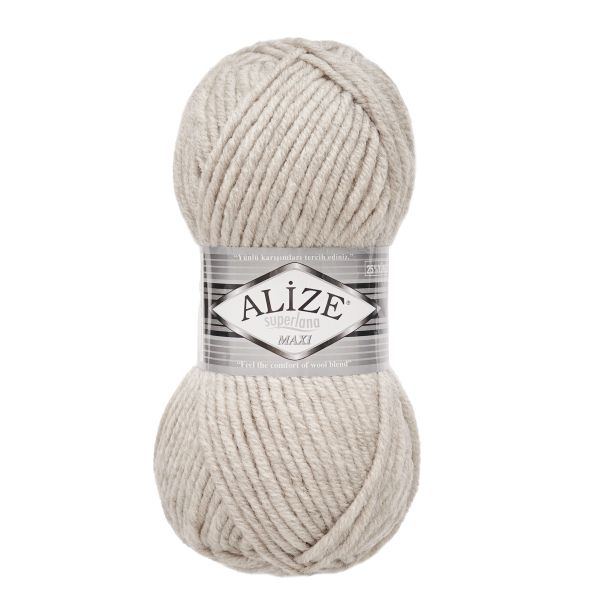 Пряжа Alize (Ализе) Superlana Maxi / уп.5 мот. по 100 г, 100м, 152 бежевый меланж A