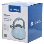 Чайник нерж, 2.7 л, свист, ручк бакелит, с силик покр, Daniks, индукц, роз, M-083P