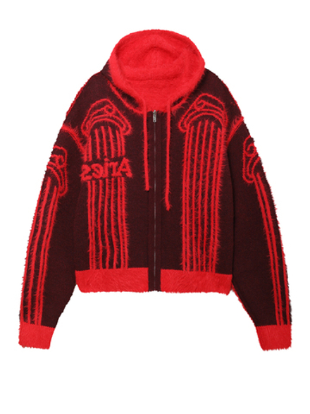 Толстовка С Капюшоном На Молнии Fluffy Column Chenille Reversible Zip Thru Hoodie