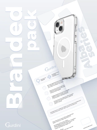 Чехол накладка iPhone 15 6.1" Gurdini Alba Series Protective with Magsafe Clear