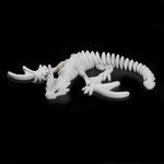 Дракон с крыльями подвижный 3D печать, 29 см., белый, светится в темноте голубым свечением