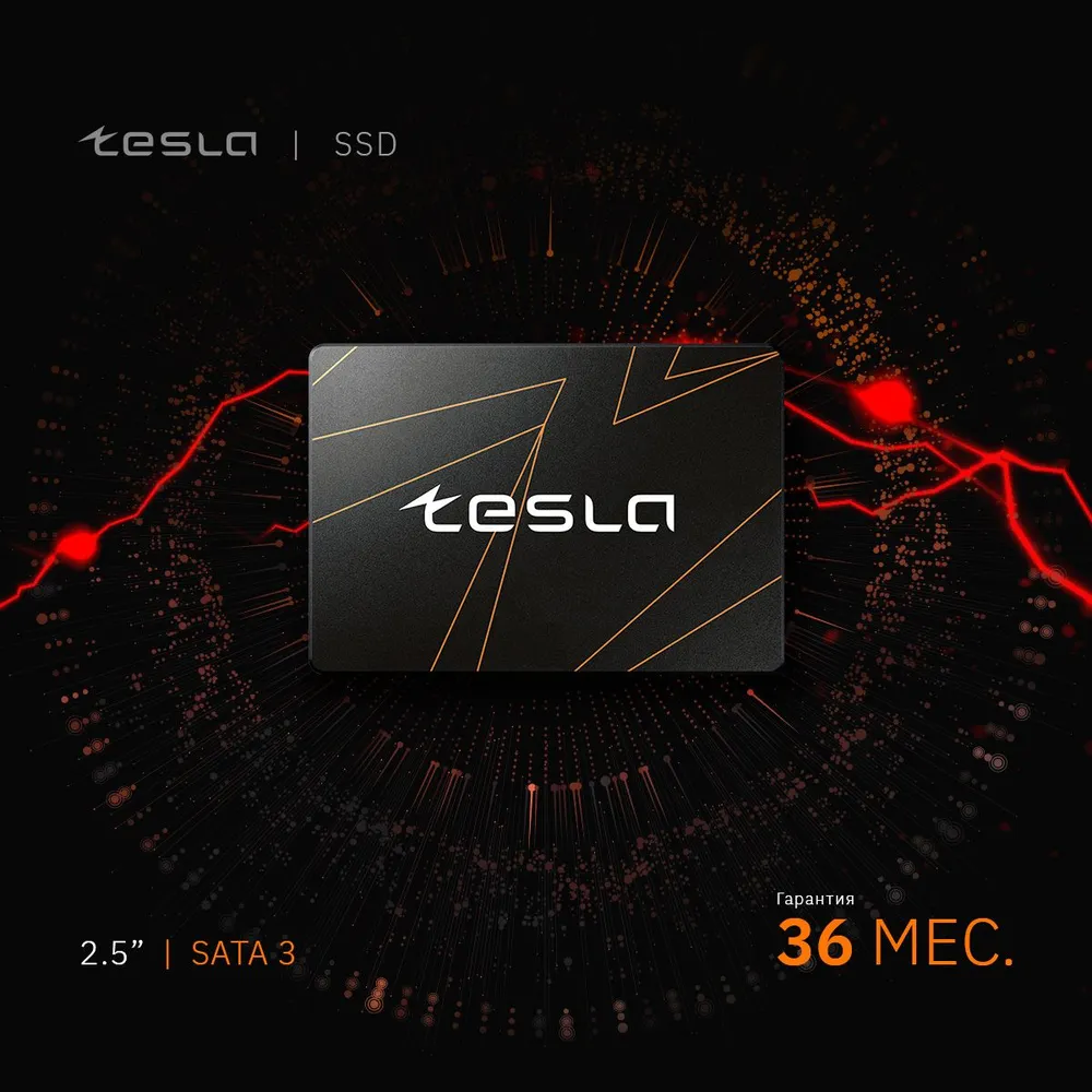 SSD ТЕСЛА (TESLA) 2Тб, 2.5", SATA3, Bulk, TLC, Чтение:560мб/с, Запись:520мб/с (SSDTSLA-2TBS3)