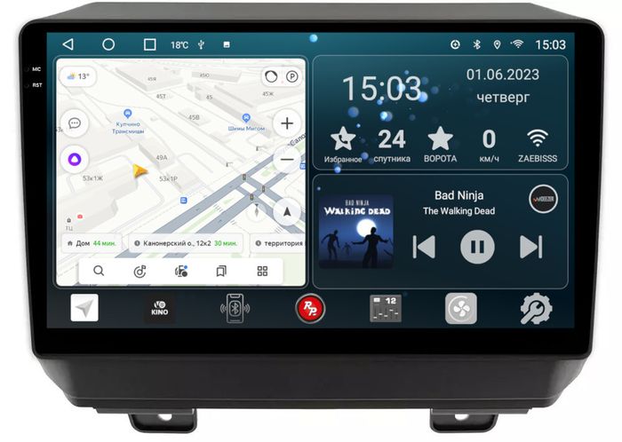 Магнитола для Jeep Wrangler 2018+ - RedPower 272 Android 10, Быстрая, QLED+2K, CarPlay, SIM-слот