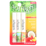 Softlips, Средство для губ, арбуз, тропический кокос, персиковая страсть, 3 пакетика по 2 г (0,07 унции)