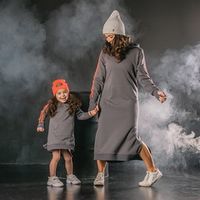 Платье-худи "Тринити" серое женское