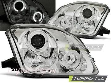 Передние фары Honda Prelude 5 angel eyes chrome