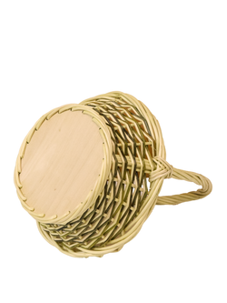 Корзина круглая подарочная для цветов, фруктов, арт. ND220GRW, диаметр 23 см, высота борта 10 см, высота с ручкой 26 см