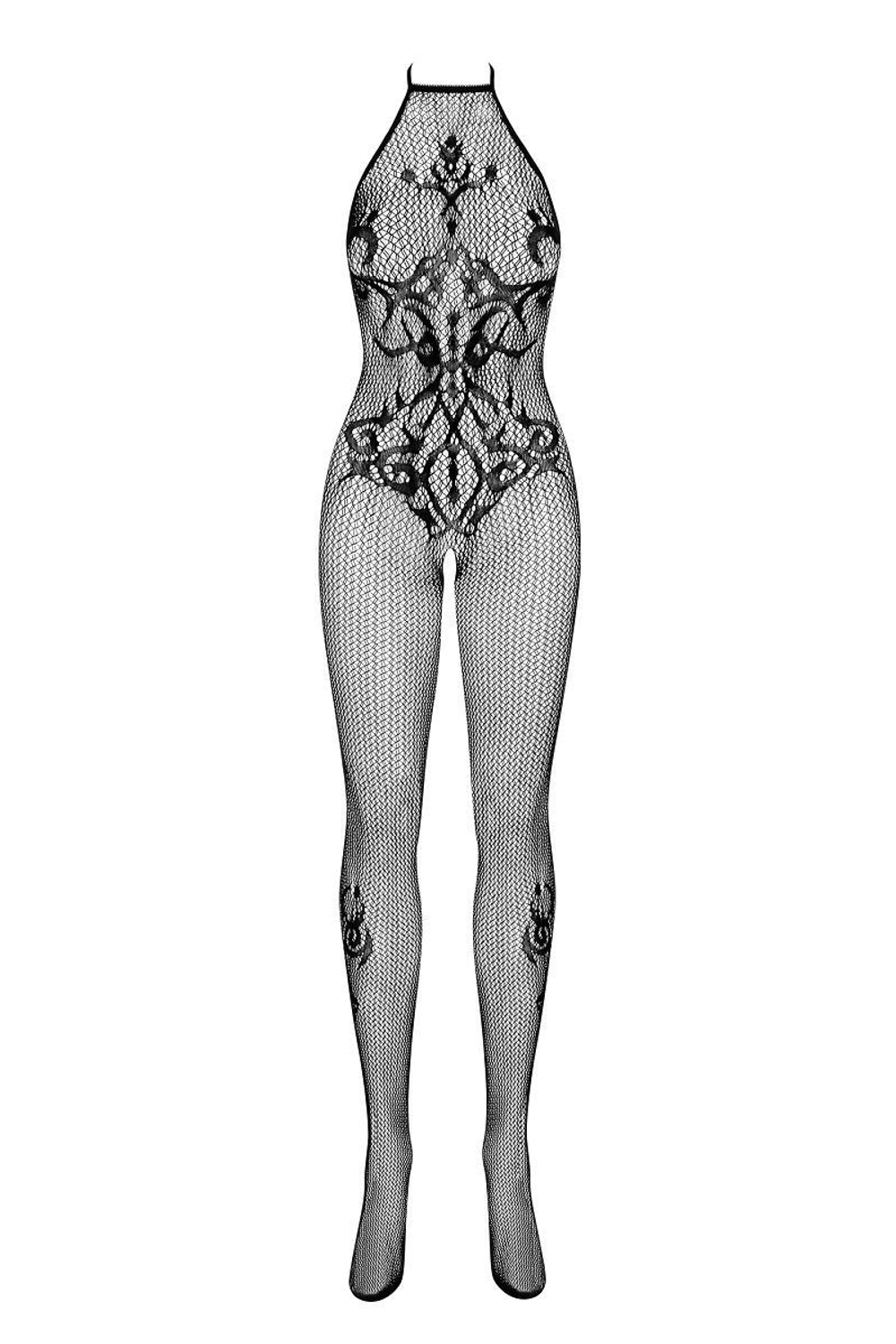 Ажурный сетчатый кэтсьюит с интимным доступом (Размер: XL-XXL) (Цвет: черный)