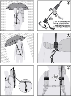 Зонт с креплением к рюкзаку Euroschirm Swing Handsfree RED
