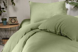 Постельное белье 1.5 спальное Arya home Natural Stone Washed зеленое