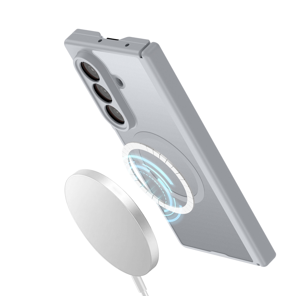 Усиленный чехол серого цвета с MagSafe для Samsung Galaxy Z Fold 7, серия Expn Series Magnetic от Dux Ducis