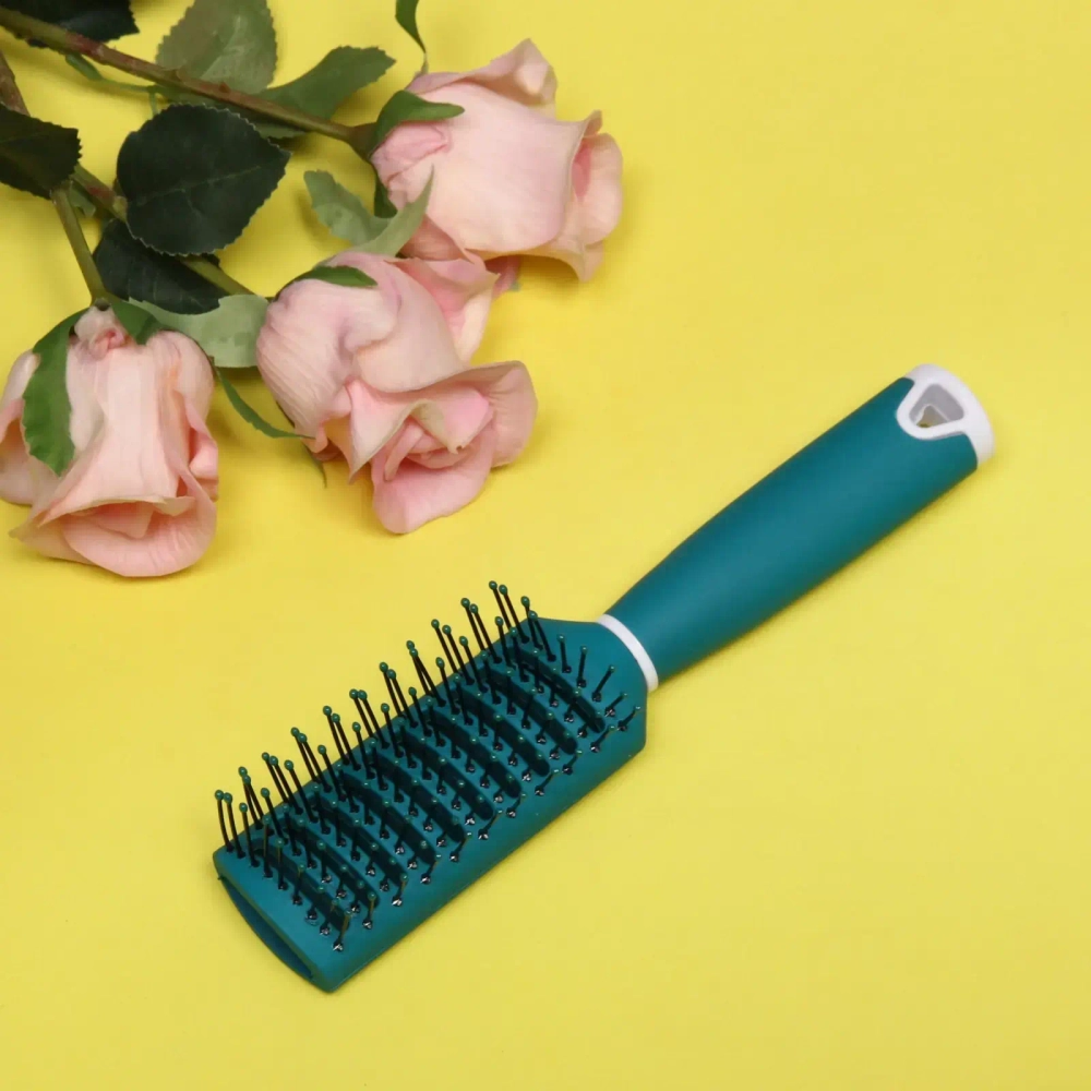 Расческа массажная «Bella's Beauty room», вентиляционная, цвет темно-бирюзовый, 22*4,5см
