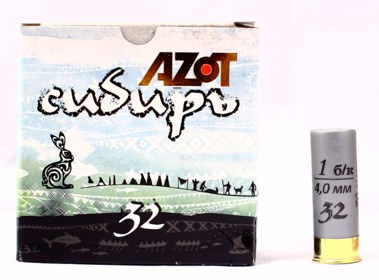 Патрон "Азот" Сибирь 12/70 №1 БИО 32 гр. Цена за пачку (25 шт), заказ делается в пачках.