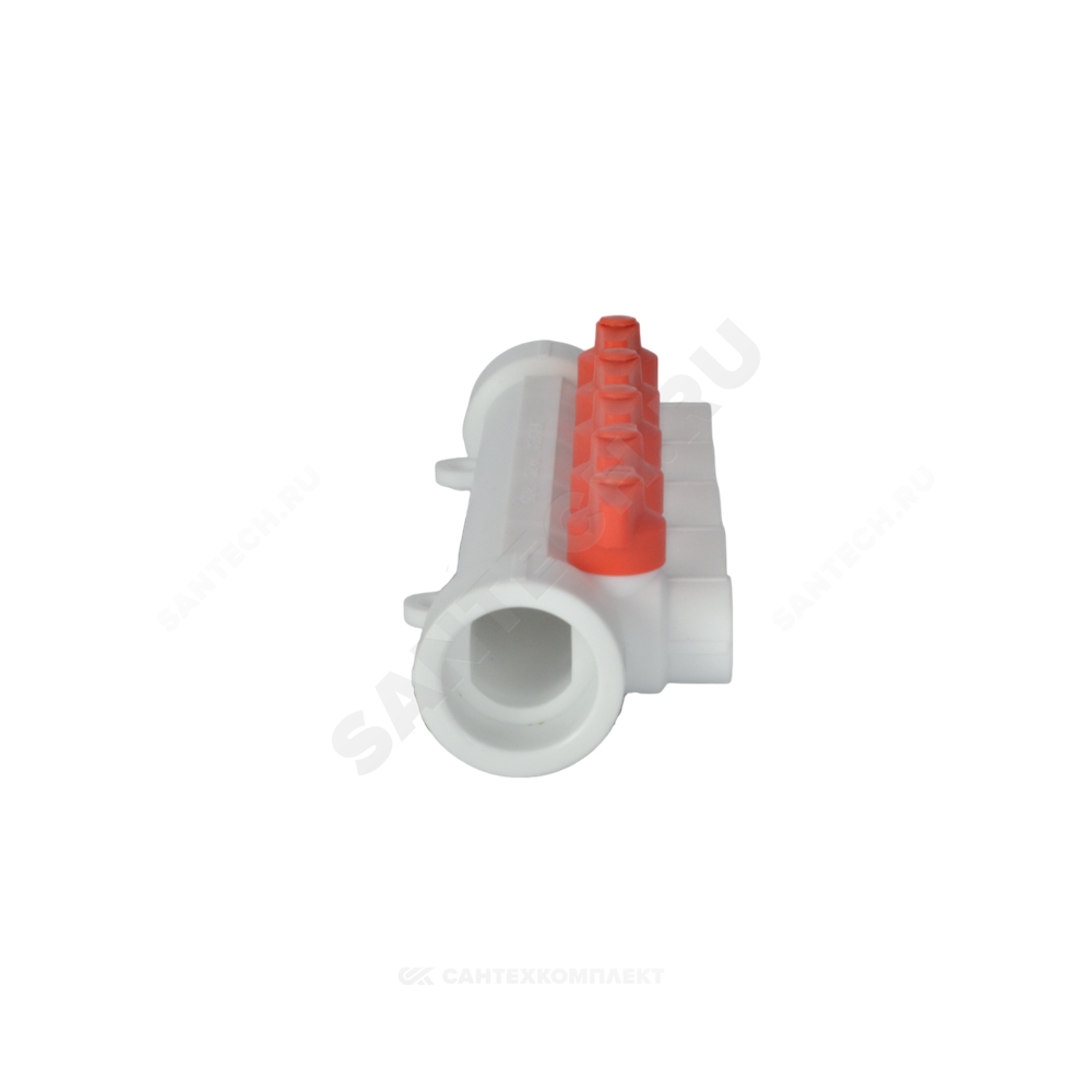 Коллектор PP-R белый Дн 40х20 на 3 выхода с кранами VALFEX 101134003
