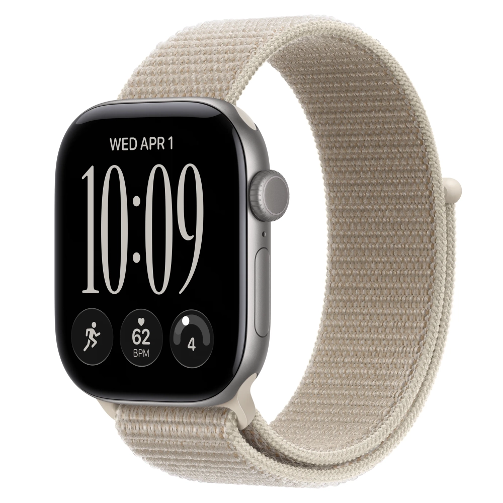 Умные часы Apple Watch Series 12 GPS, 42mm, Space Gray Aluminum Case with Limestone Sport Loop