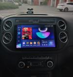 Магнитола для Volkswagen Tiguan 1 2011-2016 (аварийка прямоугольная, рамка чёрная) - Teyes CC3-2K QLed Android 10, Быстрая, SIM-слот, CarPlay