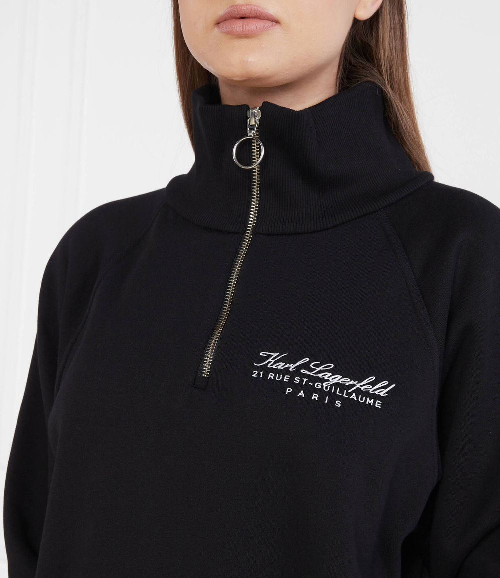 Худи karl signature half zip Karl Lagerfeld - черный(235W1809)