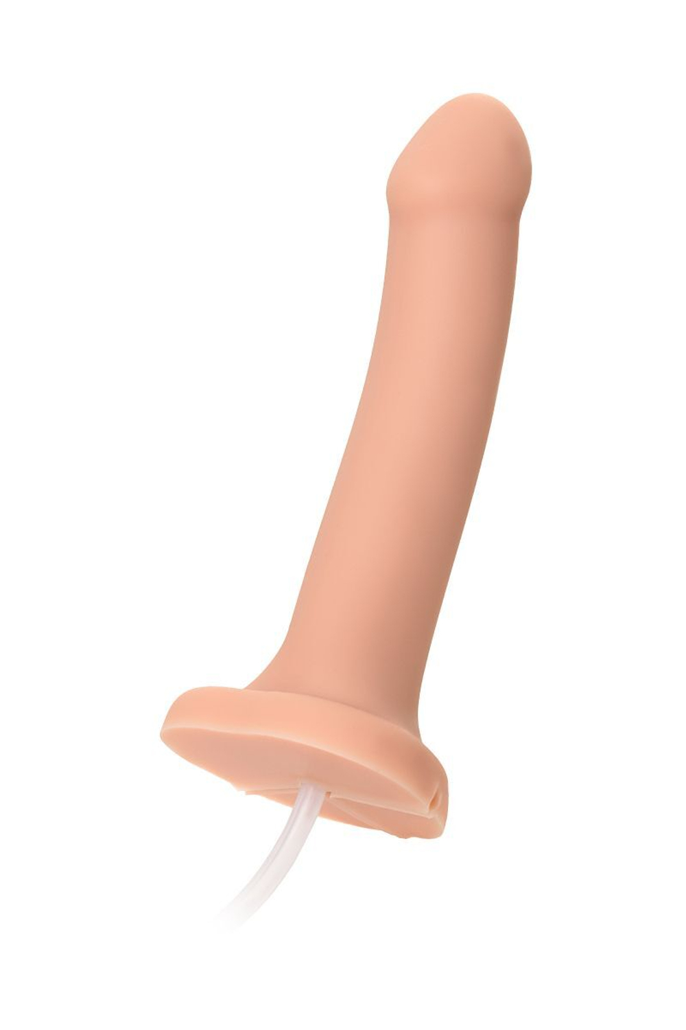 Телесный фаллос с имитацией эякуляции Silicon Cum Dildo L - 19,6 см. (Цвет: телесный)