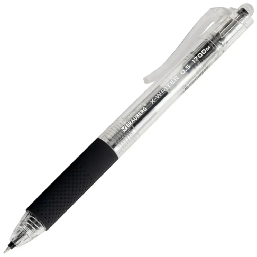 Ручка гелевая автоматическая Brauberg X-Writer 1700, чёрная, 0.5мм