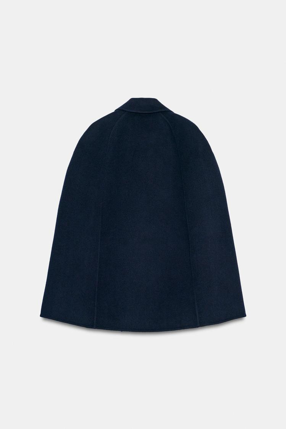 ZARA НАКИДКА С ПУГОВИЦАМИ И ШЕРСТЬЮ — ZW COLLECTION, МОРСКОЙ ТЕМНО-СИНИЙ