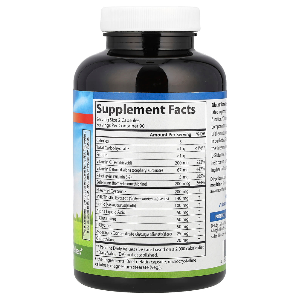 Carlson, Glutathione Booster®, 180 капсул