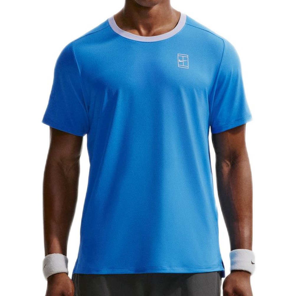 Теннисная футболка Nike Court Advantage Dri-Fit Tennis - light photo blue/hydrogen blue/white