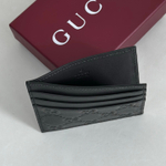 Картхолдер Gucci GG Emblem открытый — тёмно-серый — фото 4