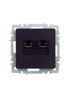 BRITE Розетка компьютерная двойная RJ45 кат.5E РК10-2-БрЧ черный IEK