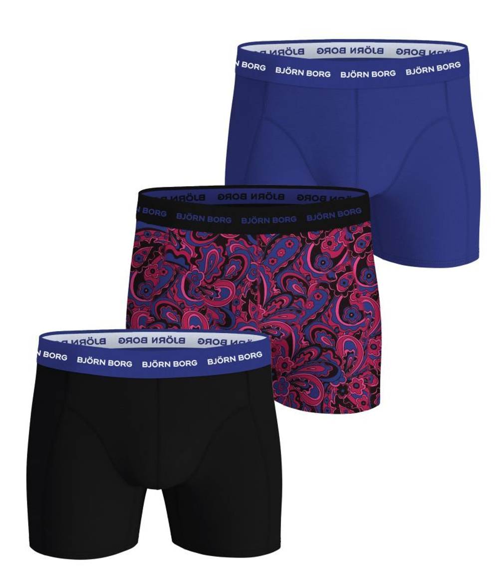 Мужские спортивные боксеры Bjorn Borg Cotton Stretch 3P - blue/print/black