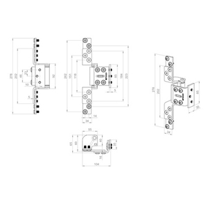 Петля скрытой установки FUARO HH-120-120 (HQ) до 120 кг (на 2 петли) BL черный /65635/ (1шт)