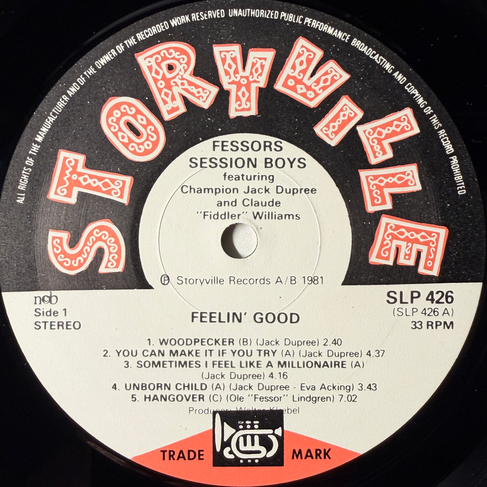 Fessors Session Boys Featuring Champion Jack Dupree & Claude "Fiddler" Williams ‎– Feelin' Good (Дания 1981г.)