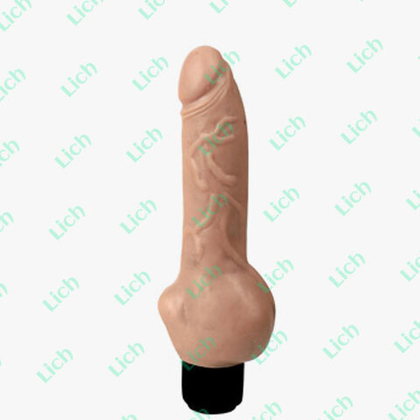Бежевый вибратор STUNT COCK, 19 см.