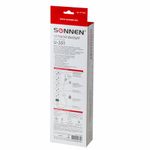 Сетевой фильтр SONNEN U-351, 5 розеток, с заземлением, выключатель, 10 А, 1,8 м, белый, 511424