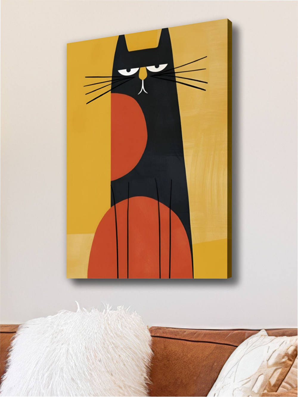 Картина Кот перед закатом модульная 50x70см 1шт.