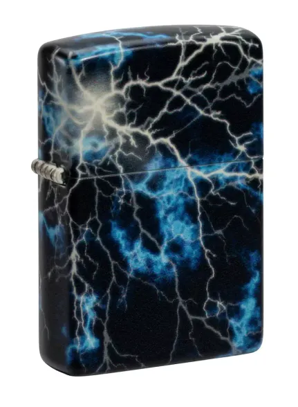 Цена наЗажигалка ZIPPO Lightning с покрытием Glow In The Dark Green, латунь/сталь, черная