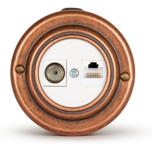 Розетка информационная RJ45+TV (CAT.5E), белая, Старая Медь VINTAGE-BRASS 40401-3